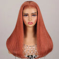 6x5 Glueless Ginger Brown Silky Straight Wigs - Pre-cut Lace
