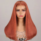 6x5 Glueless Ginger Brown Silky Straight Wigs - Pre-cut Lace