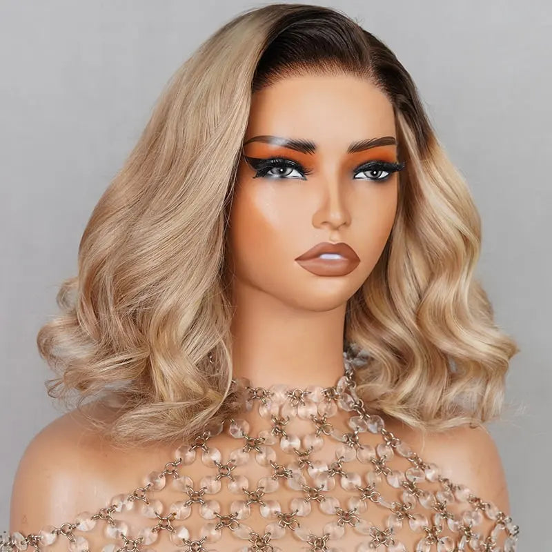 6x5 Glueless Bob Wig - Blonde with Dark Roots