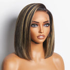 6x5 Glueless Bob Wig - Blonde Highlights / 12"