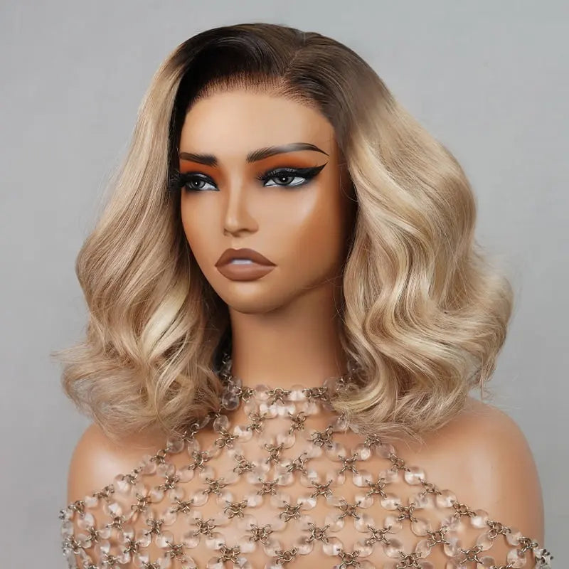 6x5 Glueless Bob Wig - Blonde with Dark Roots