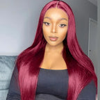 99J Burgundy Straight 6x5 Pre-Cut Glueless Wig