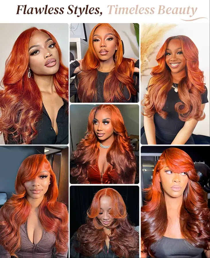 6x5 Glueless Body Wave Wig - Ginger Brown Ombre