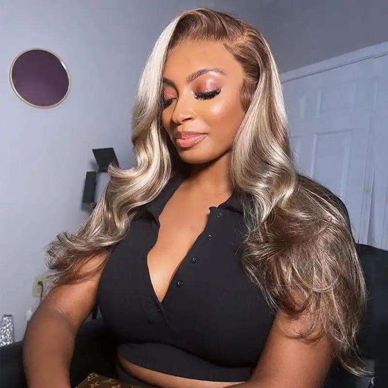 6x5 Loose Body Wavy Glueless Wig - Ash Blonde Ombre