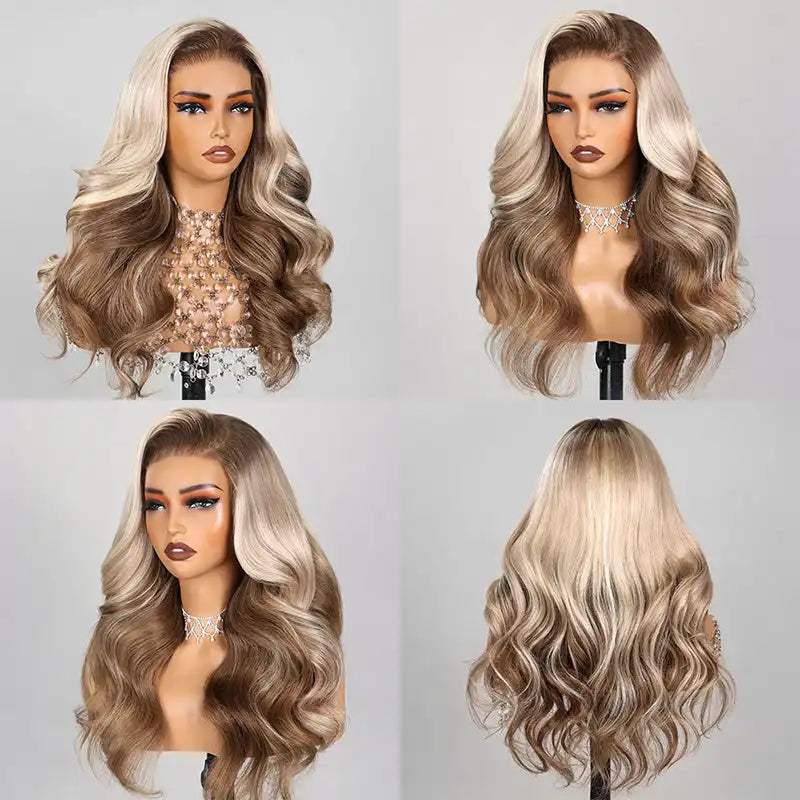 6x5 Loose Body Wavy Glueless Wig - Ash Blonde Ombre