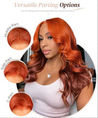 6x5 Glueless Body Wave Wig - Ginger Brown Ombre