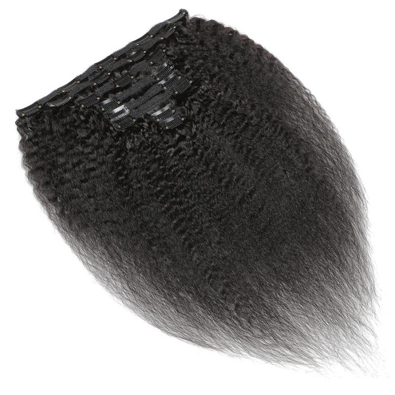 Raw Kinky Straight Yaki Clip-in Hair Extensions (Set of 8)