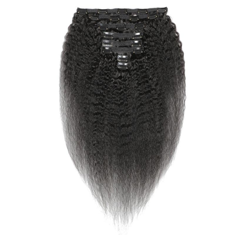 Raw Kinky Straight Yaki Clip-in Hair Extensions (Set of 8)