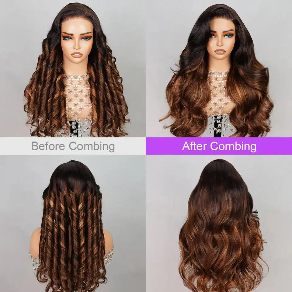 6x5 Glueless Wig - Chestnut Brown Ombre