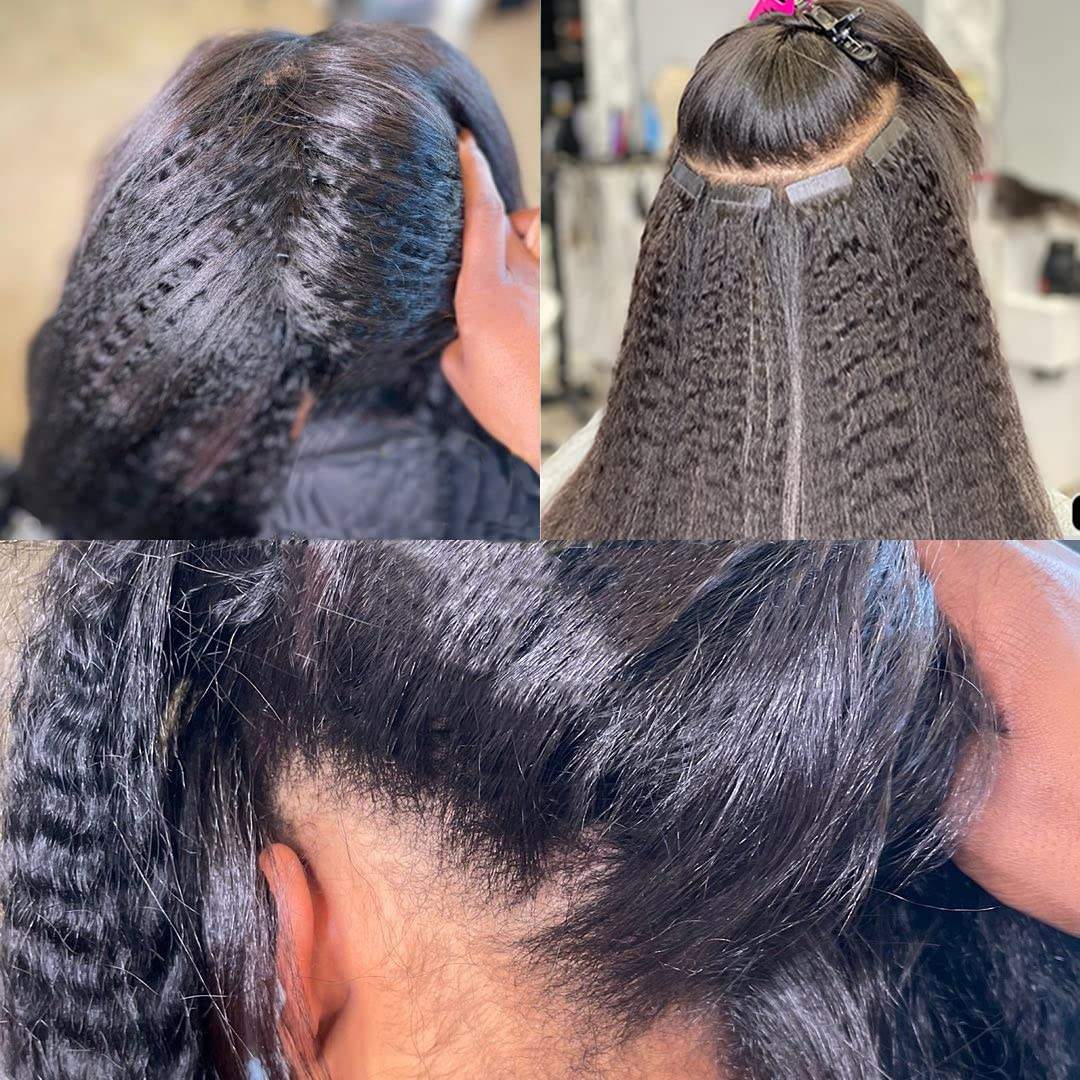 Kinky Straight Tape-in Hair Extensions