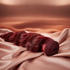 Burgundy Hair Bundle with Rose Gold Drapes