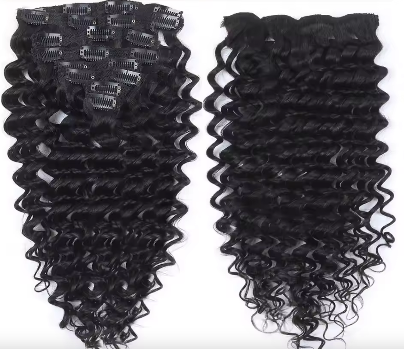Raw Deep Wave Clip-in Hair Extensions  (Set of 8)