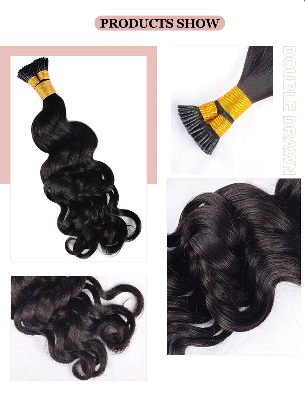 Raw I-Tip Hair Extensions - Loose Deep Wave