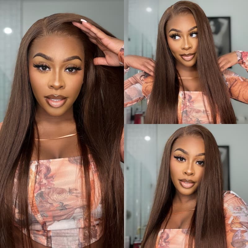 6x5 Glueless Straight Wig - Chestnut Brown